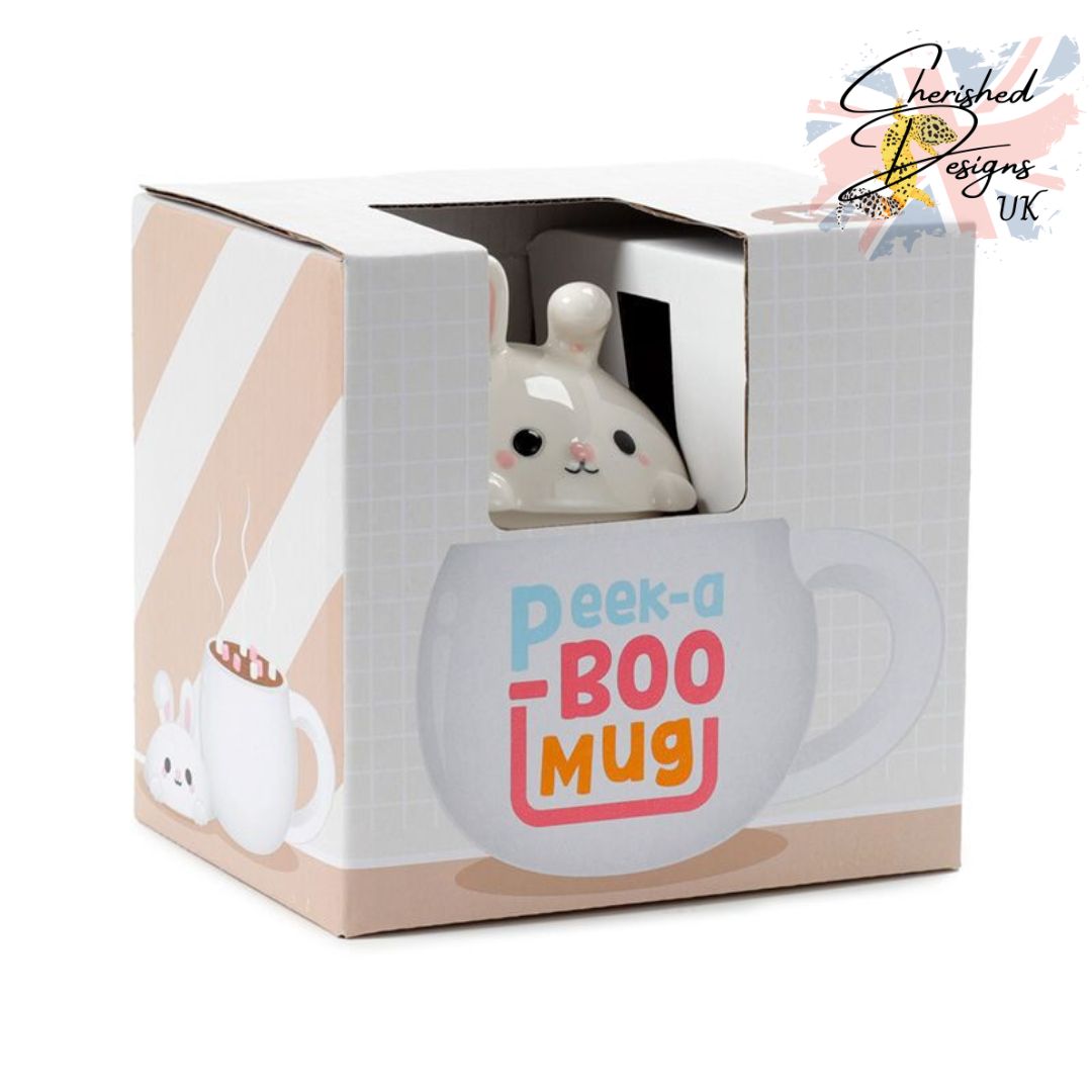 Peek-a-Boo Bunny Rabbit Mug