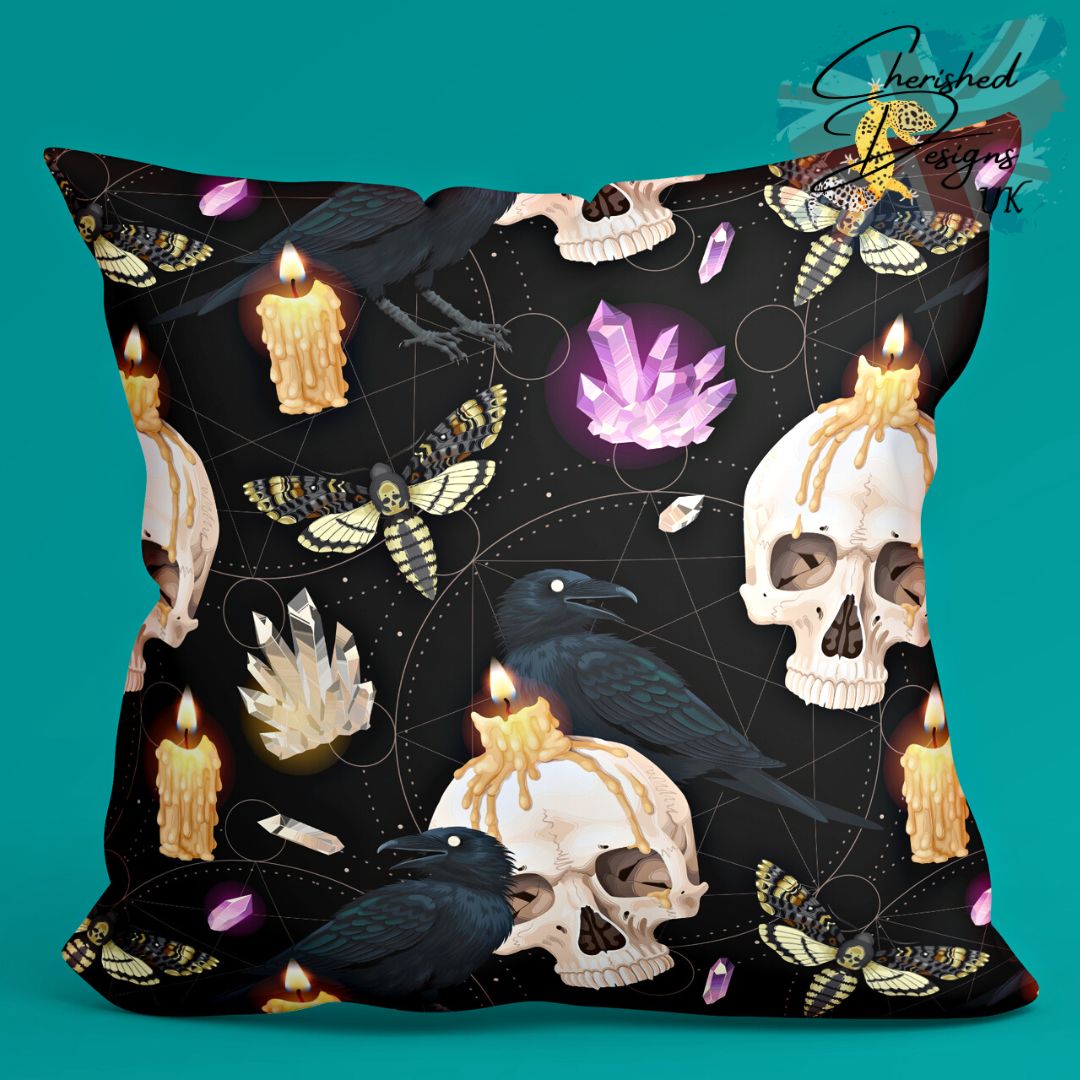 Halloween Raven & Skulls Decorative Cushion & Cushion Covers