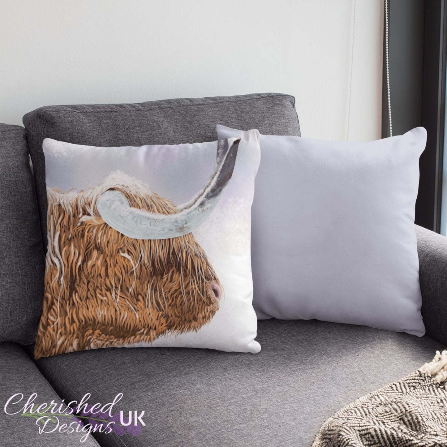 Winter Highland Cow Decorative Cushion & Covers