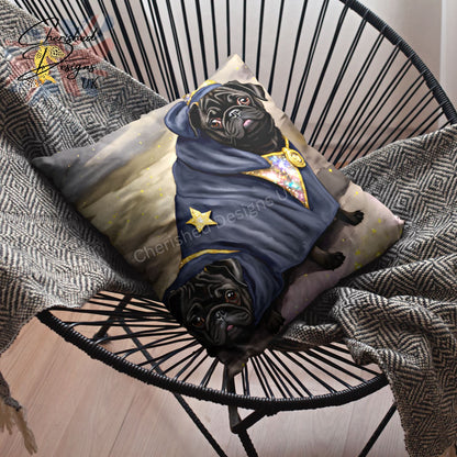 Magical Black Pug Decorative Cushion & Covers