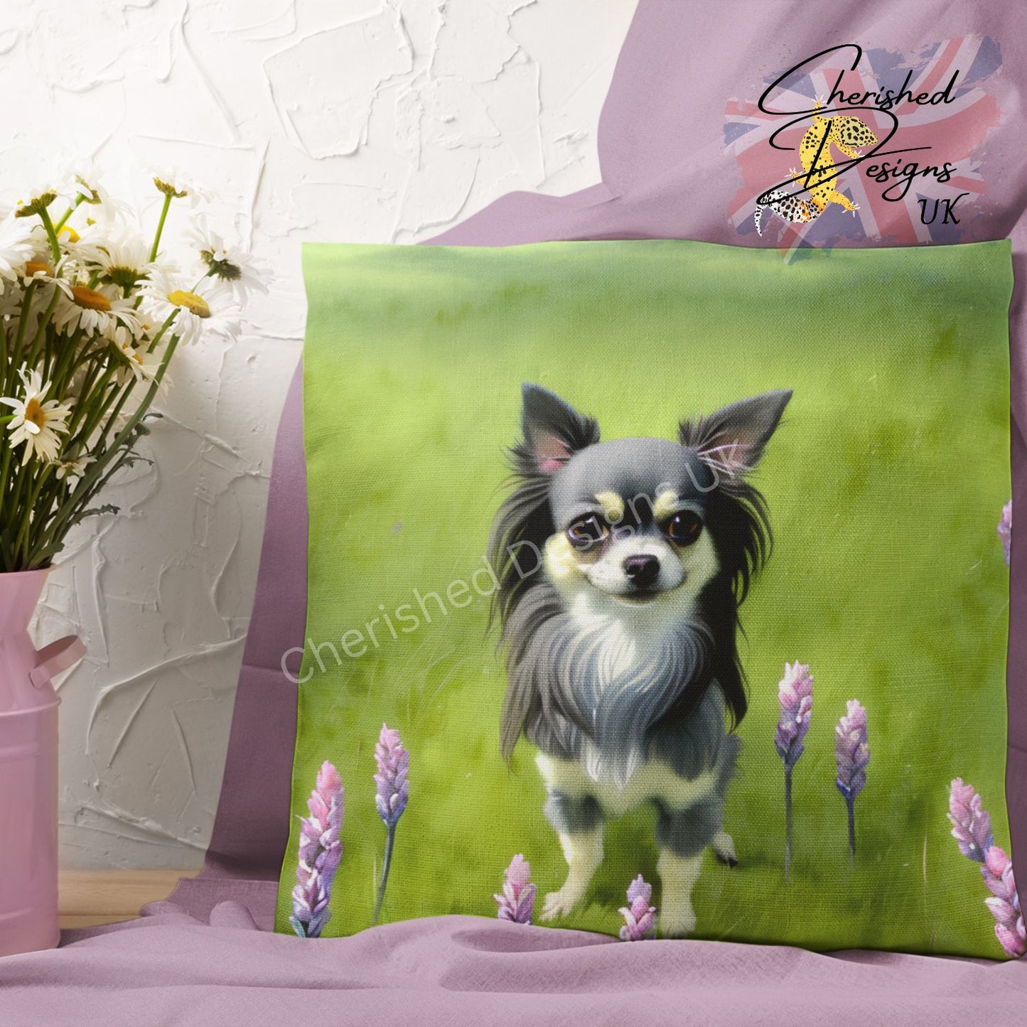 Longhaired Chihuahua pillow