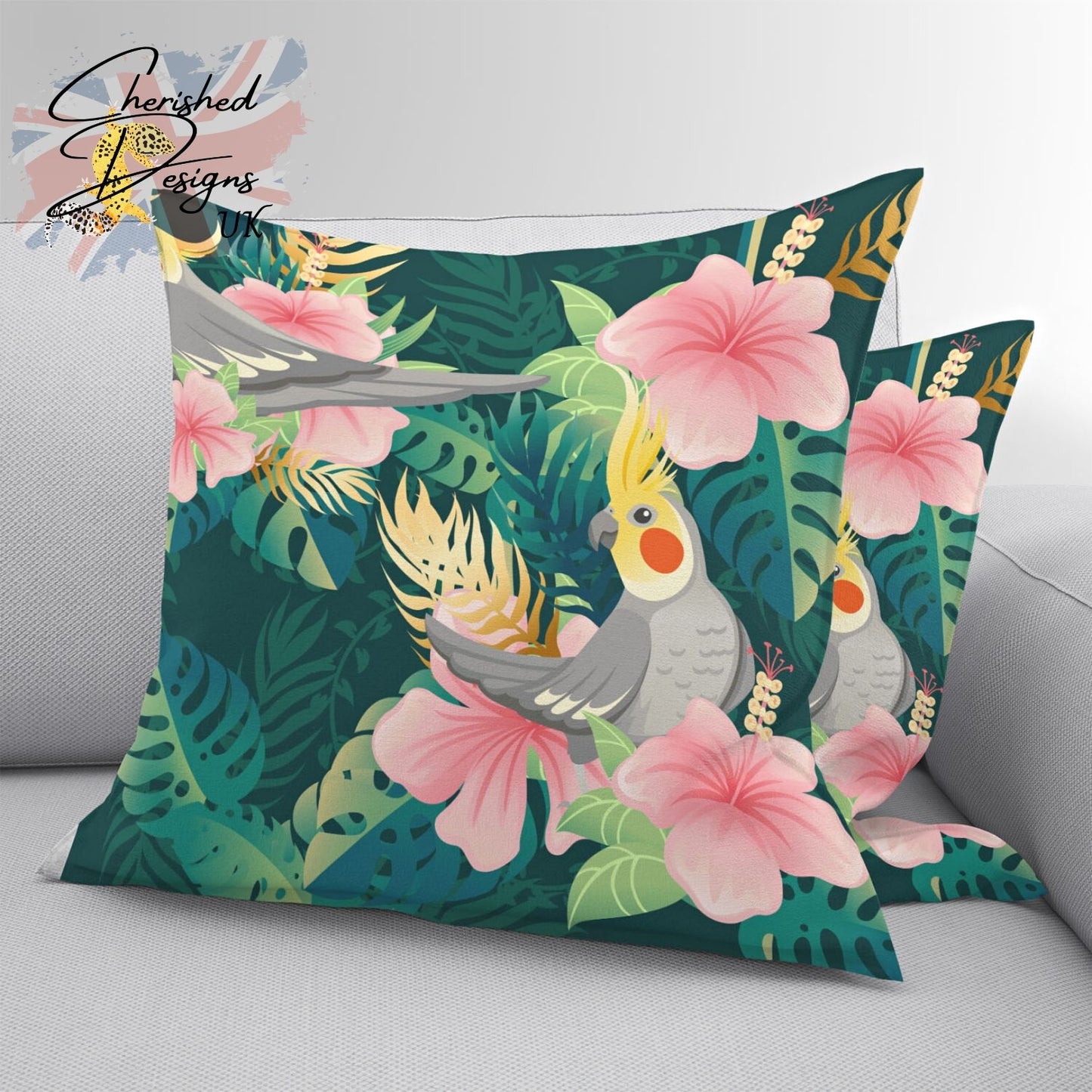 Tropical Cockatiels Decorative Cushion & Covers