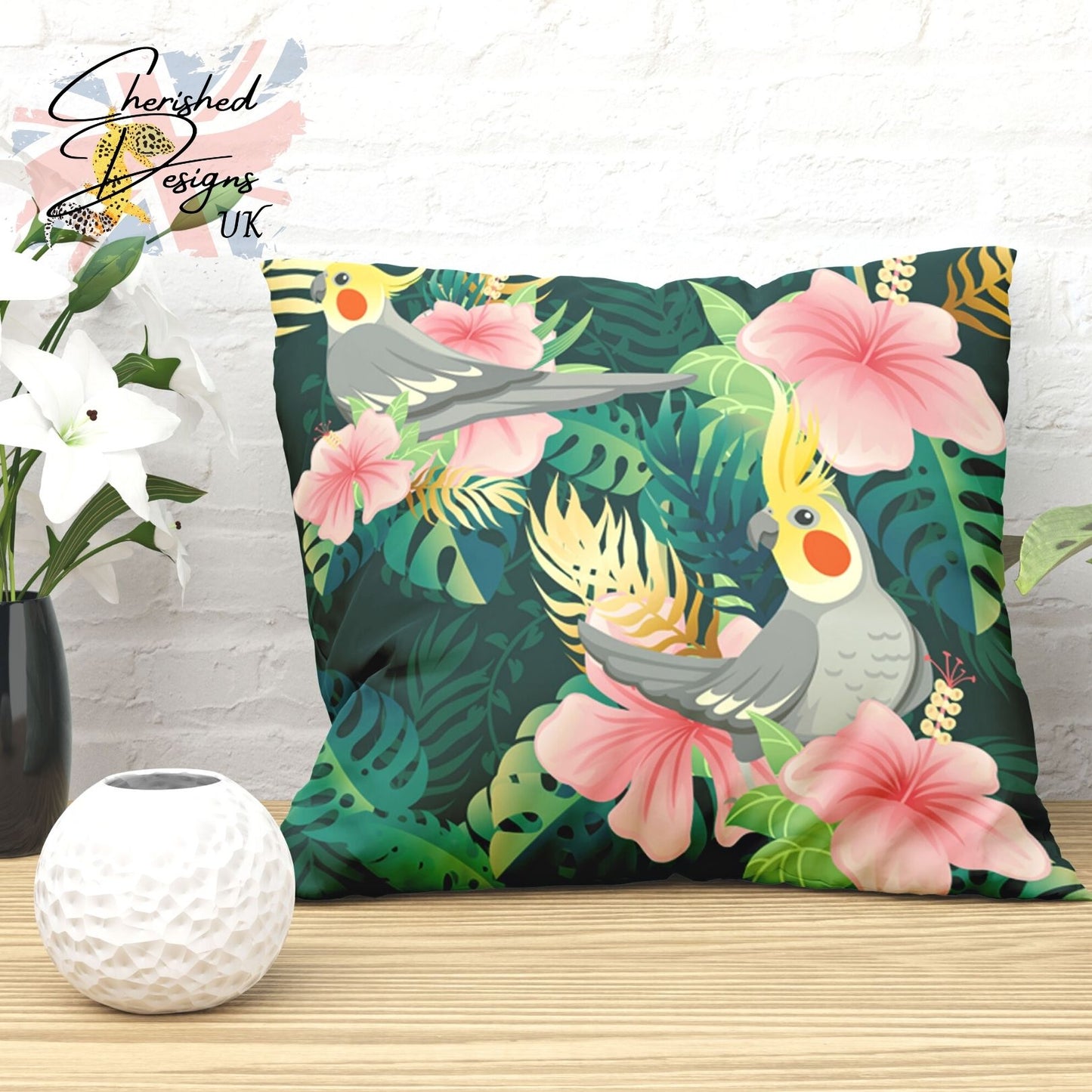 Tropical Cockatiels Decorative Cushion & Covers