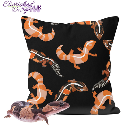 Black African Fat-tailed Gecko Poly Linen Pillow