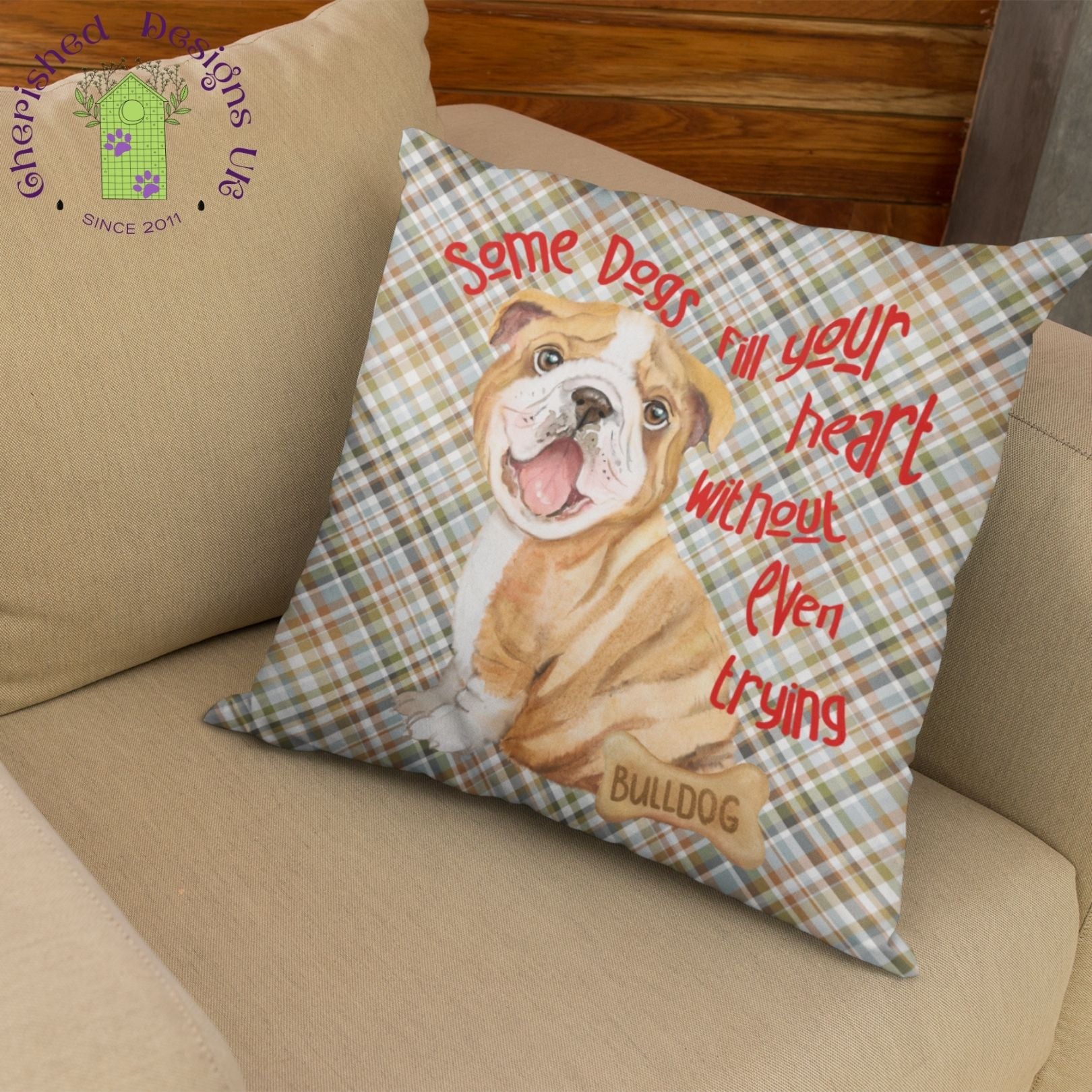 Bulldog Puppy sofa cushion