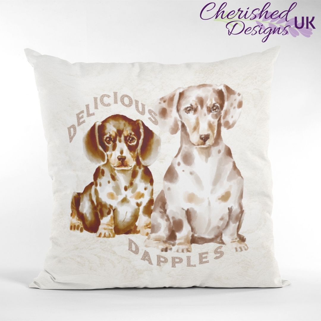 Choc Dapple Dachshund dog cushion