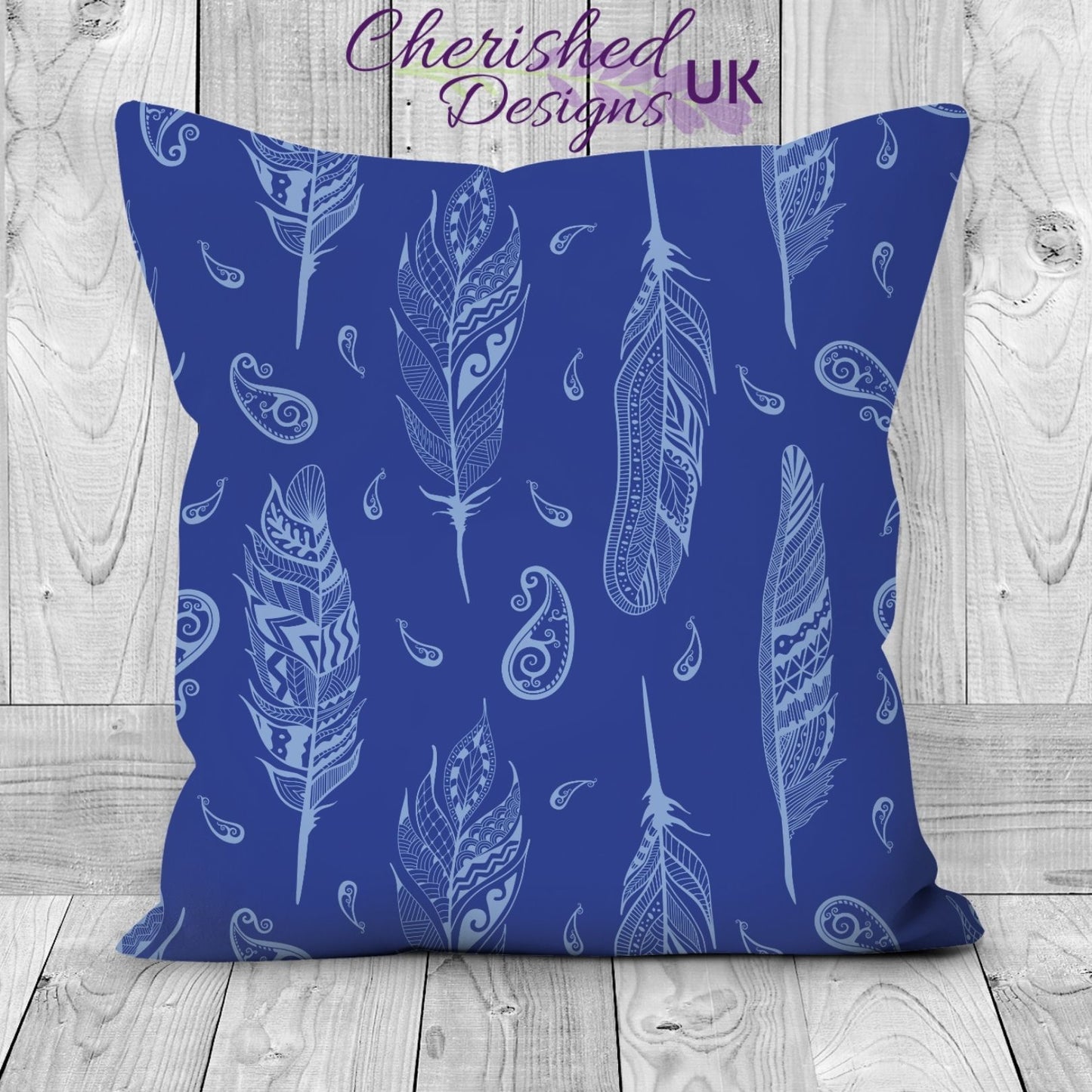 Blue Bird Feathers Decorative Cushion & Covers